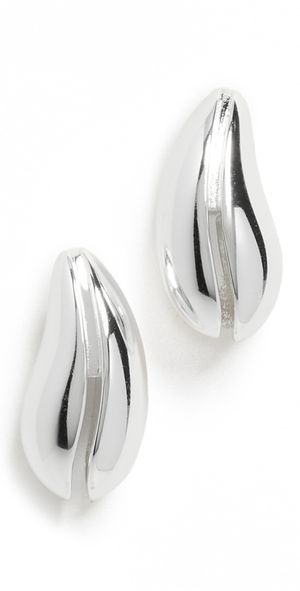 Tory Burch Mini Wave Earrings Light Silver One Size