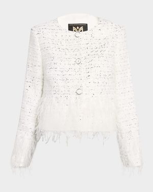 Richele Metallic Tweed Button-Front Jacket