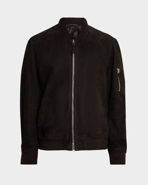 Men's Suede Lambskin Bomber Jacket