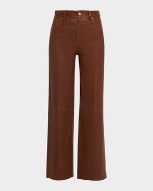 Le Slim Palazzo Leather Jeans