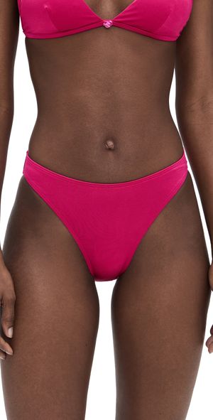 Good American Satin Better Bikini Bottoms Fuschia L