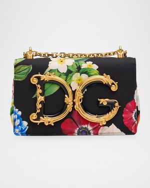 DG Girls Floral Flap Chain Crossbody Bag