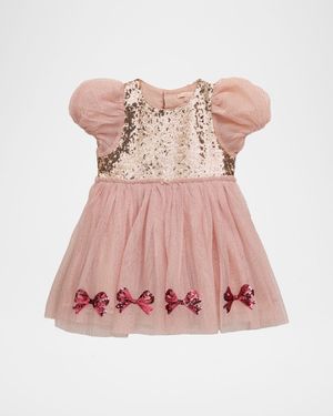Girl's Mei Sequined-Bodice Tulle Dress, Size 18M-8
