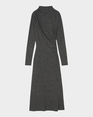 Margaret Gathered Jersey Midi Dress