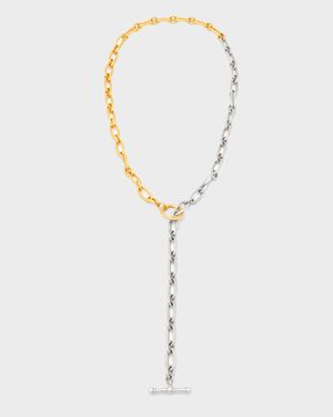 Long Two-Tone Textured Necklace