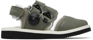 SUICOKE Sandales HAKU-ab kaki et blanc cassé