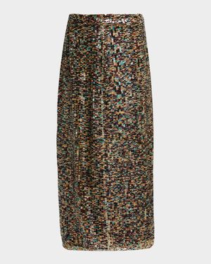 Sylkie Sequined Midi Skirt