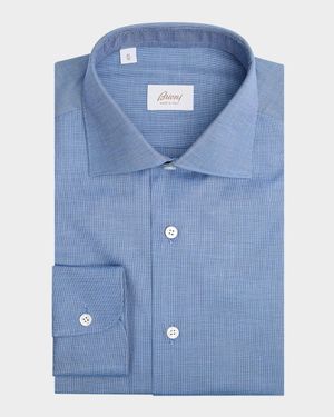 Men's Cotton Tic Weave Classic-Fit Dress Shirt