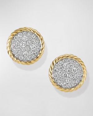 Elements Earrings in 18K Gold with Diamonds, 11.5mm, 0.5"