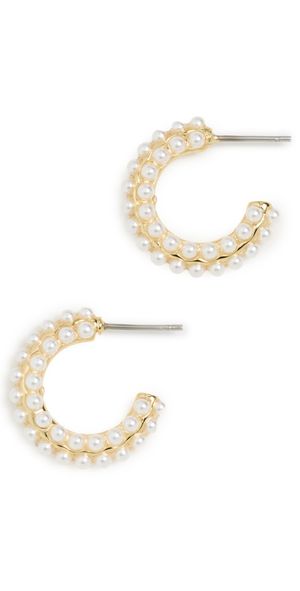 BaubleBar Nina Earrings Ivory/Gold One Size