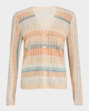 Superfine Cashmere Striped Cardigan