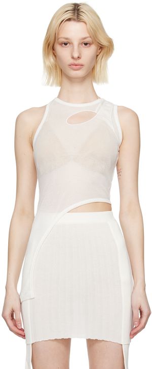 Dion Lee White Bone Merrow Tank Top