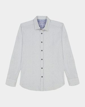 Men's Asterik Micro-Geometric Button-Down Shirt