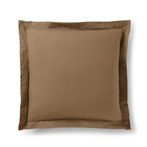 Coton Pur - Taie d'oreiller percale de coton - Taille 63x63 cm - Marron