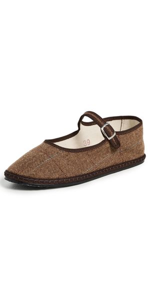 ViBi VENEZiA Mary Jane Wool Flats Brown 40
