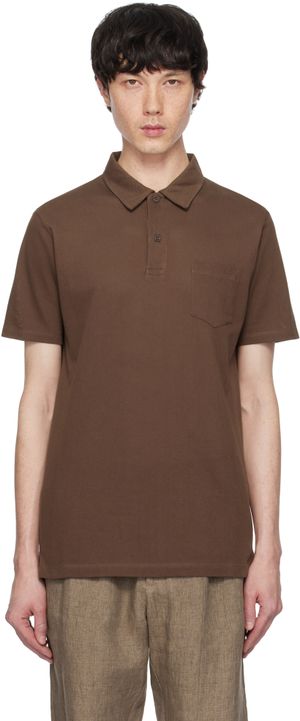 Sunspel Brown Riviera Polo