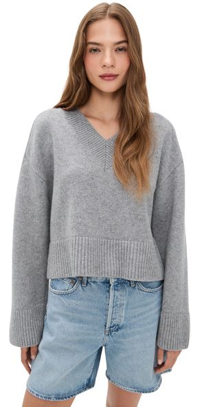 Citizens of Humanity Gazette Puzzle V Neck Sweater Heather Grey L