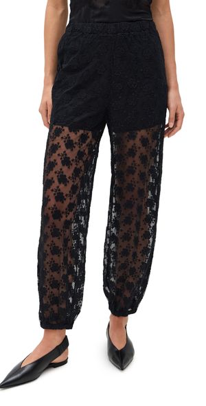 Sea Finn Embroidered Mesh Bubble Pants Black XXS