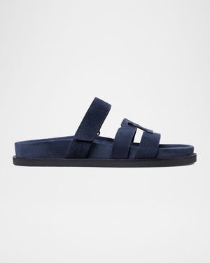 Ines Suede Triple-Band Sport Mule Sandals