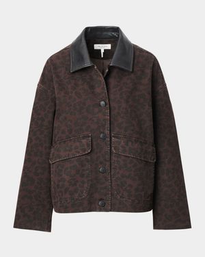 Natalia Leopard Denim Jacket