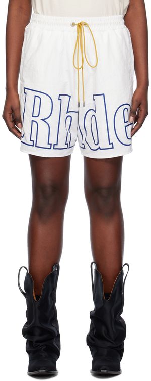 Rhude White Printed Shorts