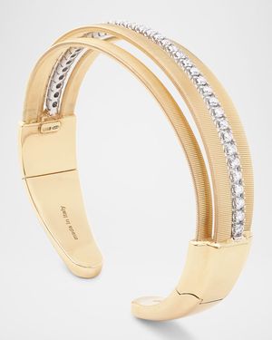18K Yellow Gold Multi-Strand Diamond Statement Cuff