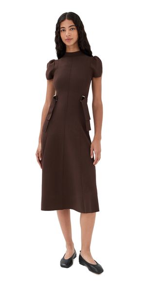 3.1 Phillip Lim Compact Rib Tulip Dress Dk Chocolate M
