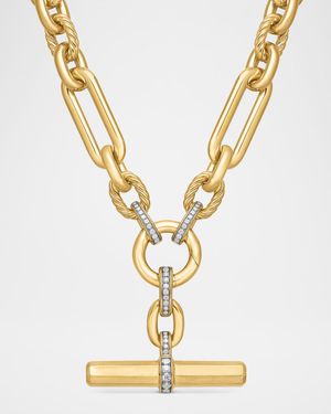 Lexington Chain Necklace with Diamonds in 18K Gold, 9.8mm, 18"L