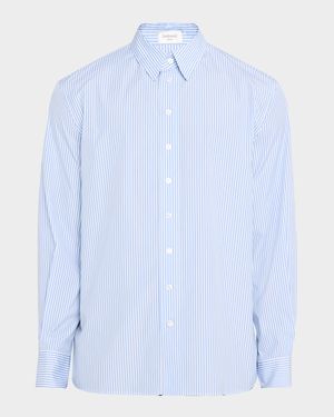 Men's Relaxed-Fit Cotton Stripe Sport Shirt