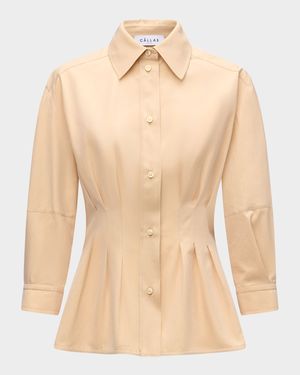 Rhessa Pleated Cotton Shirt