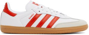 adidas Originals White & Red Samba OG Sneakers
