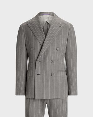 Men's Kent Hand-Tailored Pinstripe Wool Suit