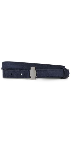 Veronica Beard Suede Dash Belt Navy XS