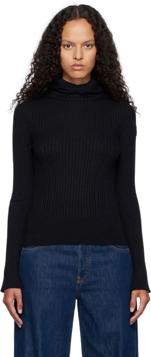 Moncler Black Virgin Wool Hoodie