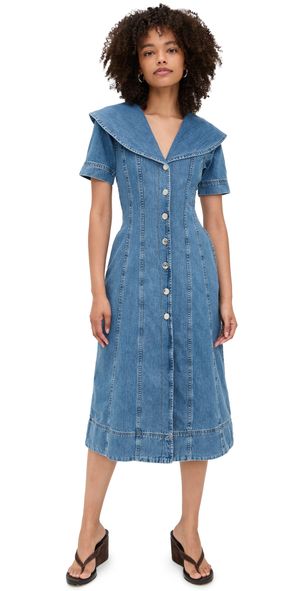 ALIGNE Sparrow Denim Midi Dress Light Wash 6