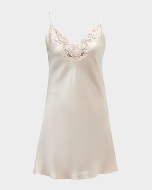 Bijoux Lace-Trim Silk Chemise
