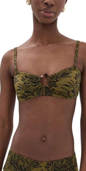 Ulla Johnson Corfu Bikini Top OLIVE FLORA S