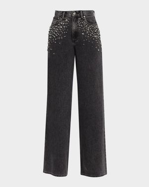 Featherweight Sofie High-Rise Wide Embellished Jeans