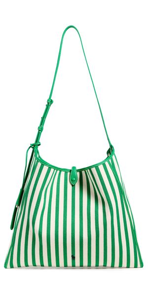 Polo Ralph Lauren Stripe Jacquard Poly Messenger Crossbody Large Paper/Parrot One Size