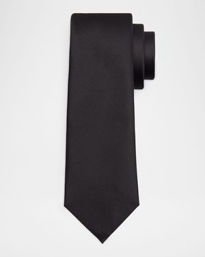 Men's Silk Twill Micro-Rib Solid Tie