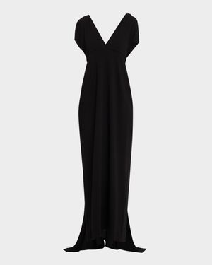 Clara Empire-Waist Drape Maxi Dress