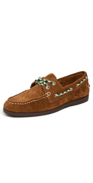 Loeffler Randall Franco Boat Shoes Cacao/Green/Cream 7