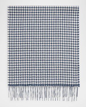 Men's Silk and Cashmere Twist Houndstooth Scarf