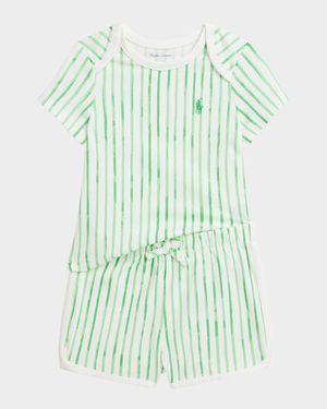 Boy's Striped Two-Piece Set, Size 3M-24M