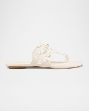 Jasmine Patent Cutout Thong Sandals