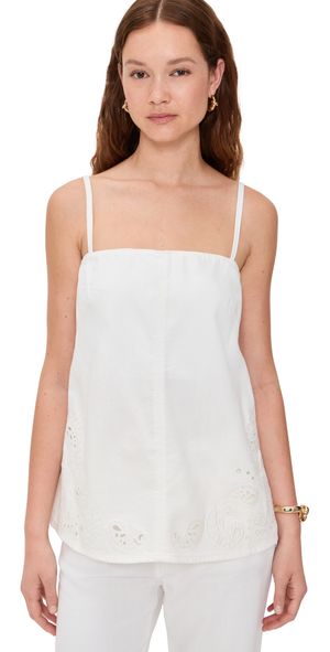 rag & bone Ultra Featherweight Aurora Strapless Top White Eyelet XS