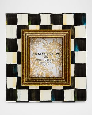 Courtly Check Enamel Frame, 2.5" x 3"