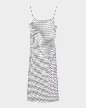 Check Side-Ruched Tank Dress