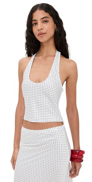 Lioness Roxy Halter Top Porcelain Polka XL