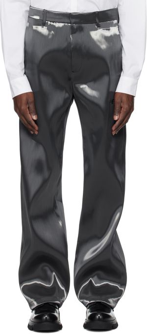 HELIOT EMIL Gray Liquid Metal Trousers